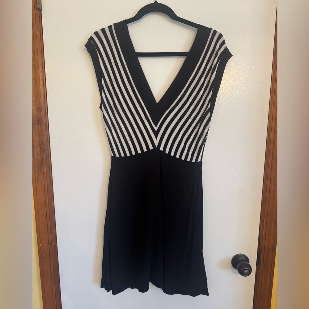 Sandro Paris Striped Knit Dress Viscose Sleeveless Size 2